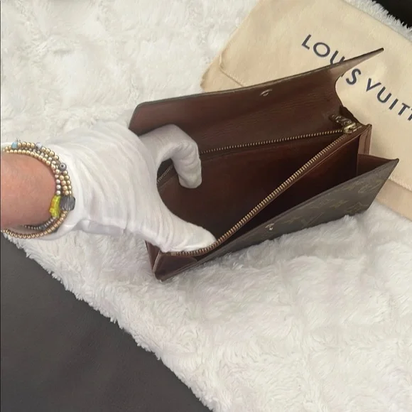 Louis Vuitton  Authentic Monogram Porte Monnaie Credit Long Wallet 1989 Minty - Picture 5 of 12